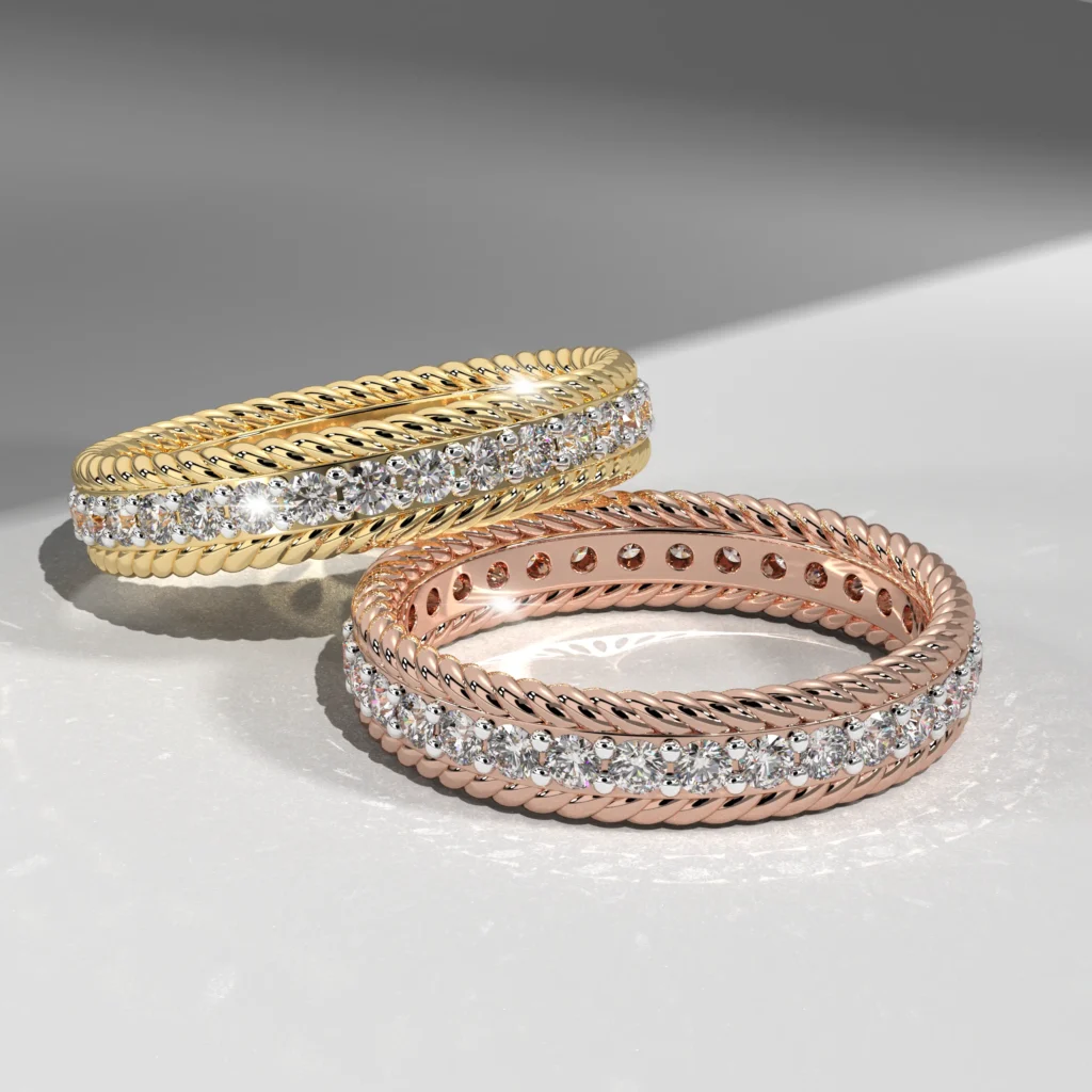 Two elegant diamond-studded rings