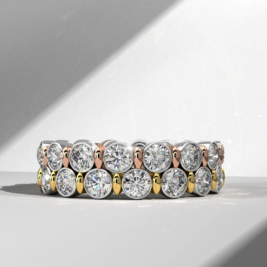 Elegant multi-colored diamond ring